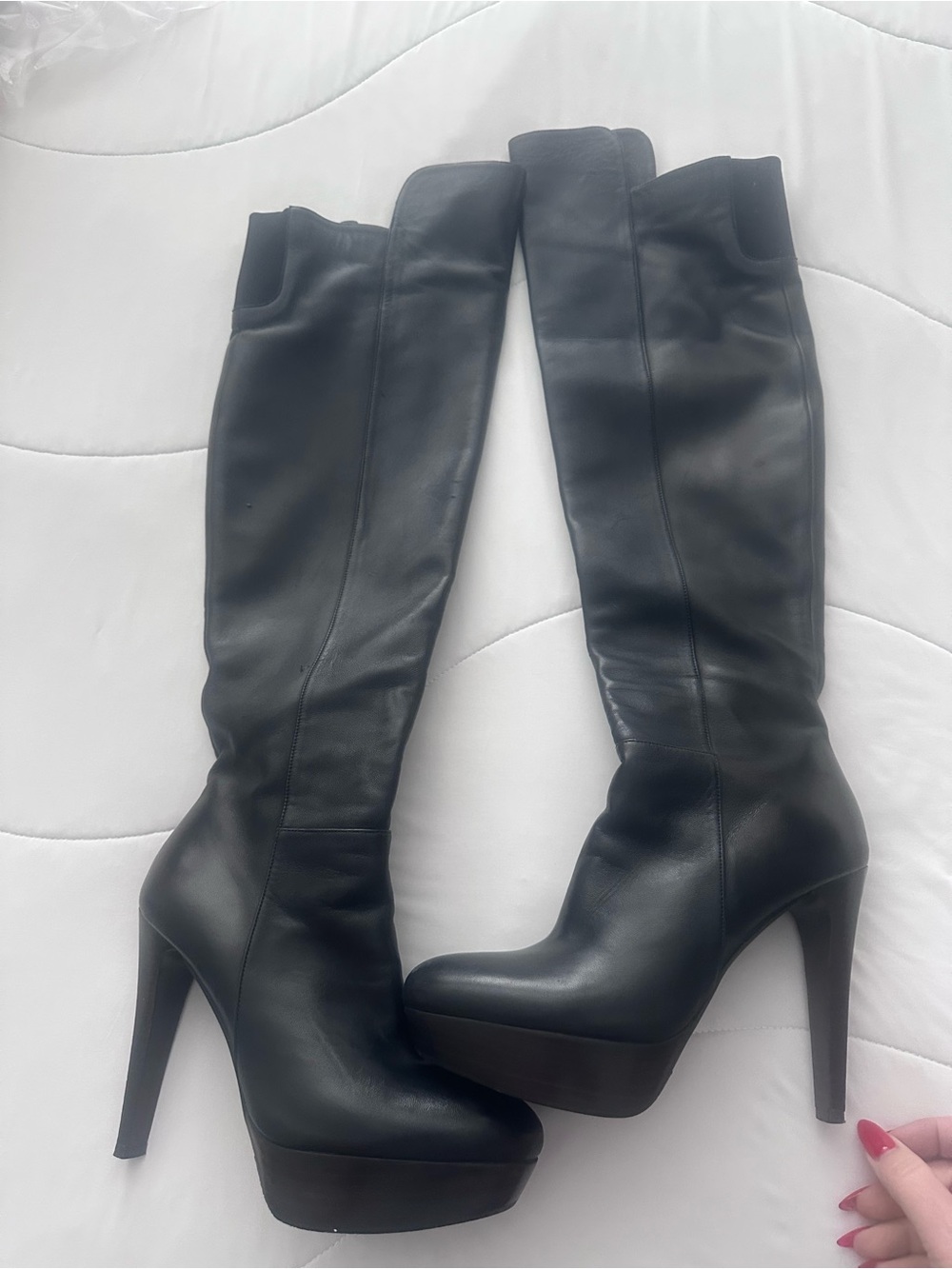 Stuart Weitzman Soft Leather High Platform Knee-High Women's Boots